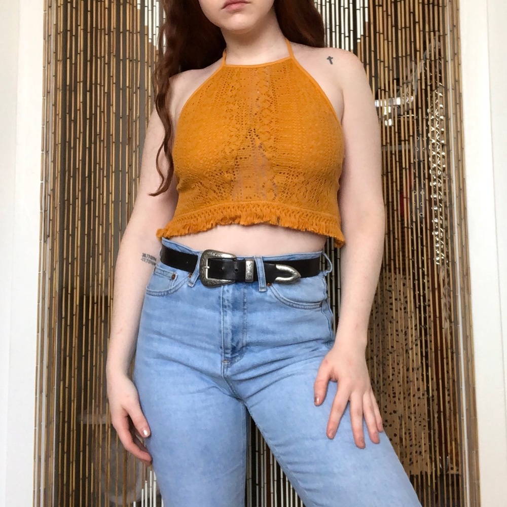 Crotchet Tie Back Crop Top